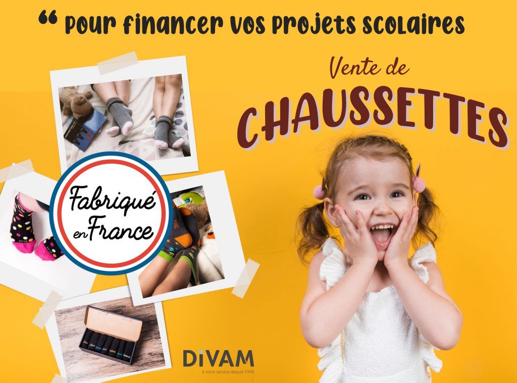 Financer vos projets d'école avec la vente de chaussettes Made In France.